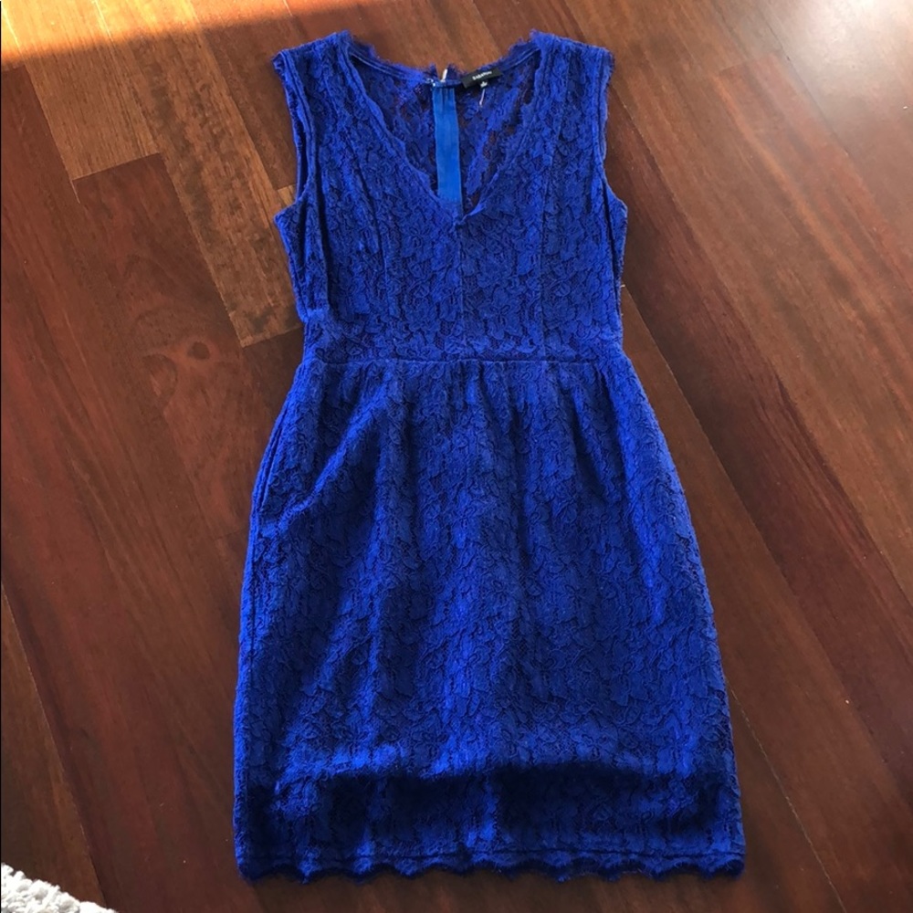 Aritzia Babaton Blue Lace Cocktail Dress